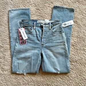 DENIM FORUM High Rise Straight Distressed - Aritzia - 24 NWT